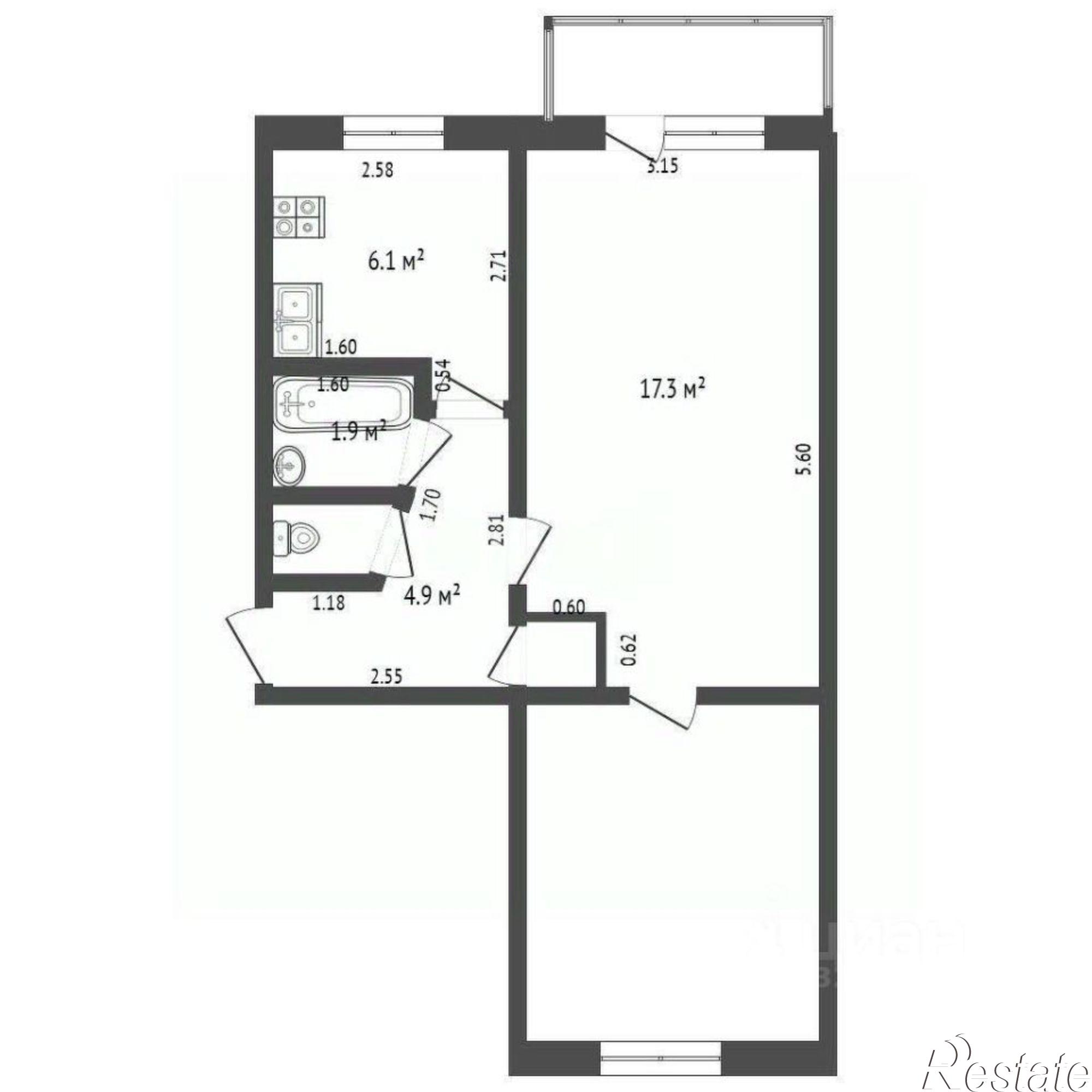 Купить квартиру за 4 100 000 рублей на улица Калинина, 17