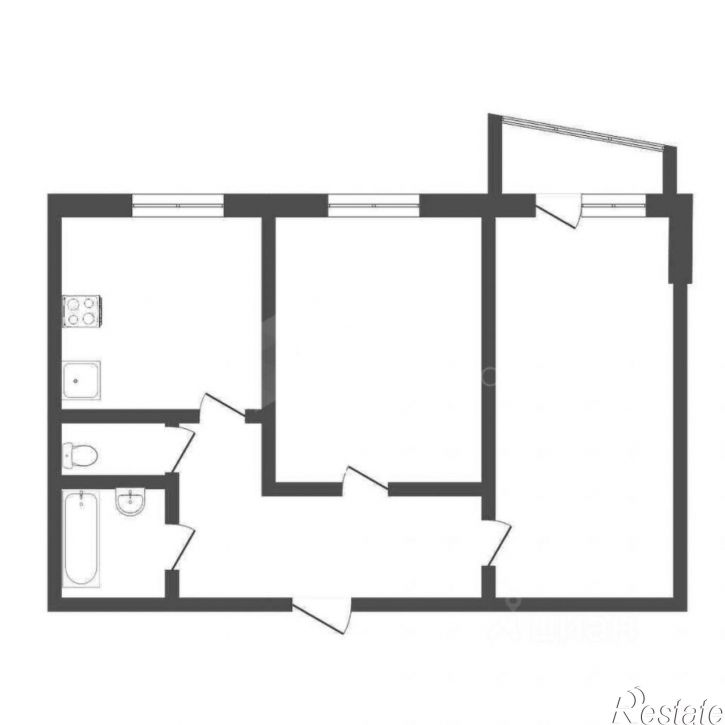 2-комн квартира улица Лизы Чайкиной, 39А,  д. 39А