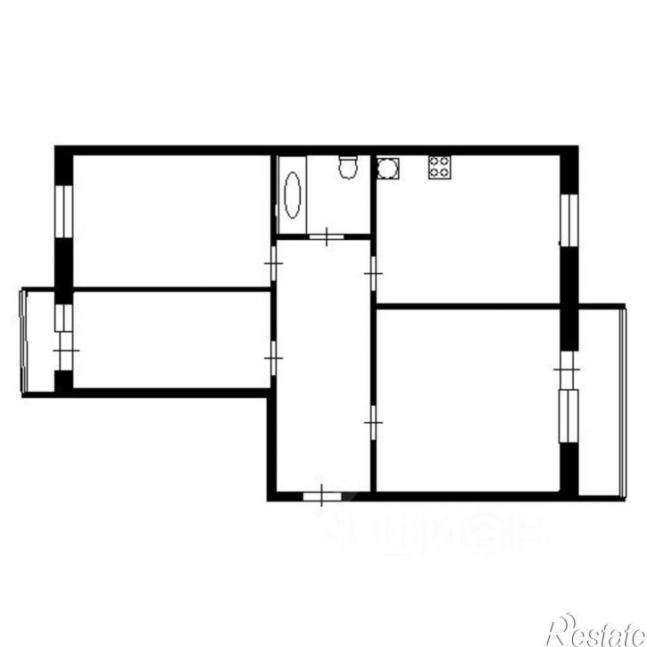 3-комн квартира ул Короленко, 12,  д. 12