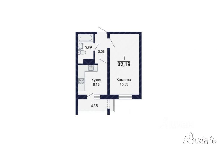 1-комн квартира в новом доме ул Сутягина, 34,  д. 34