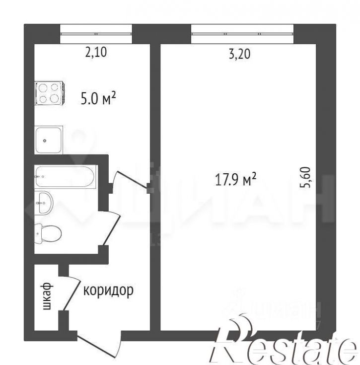 1-комн квартира Российская улица, 4А,  д. 4А